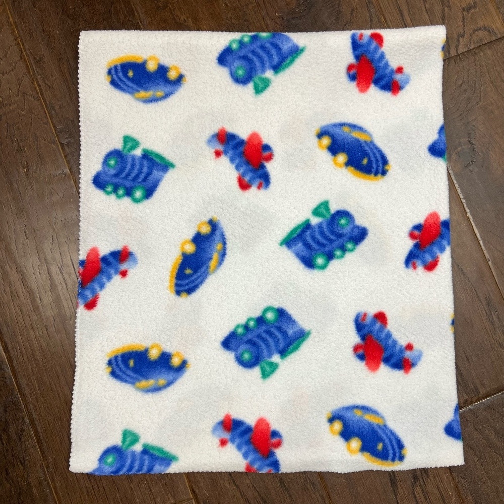 Fleece Toddler Blanket Transportation Cars Train Vehicles Airplanes Lovey Baby